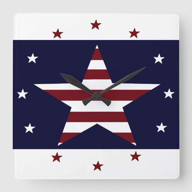 STARS AND STRIPES PATRIOTIC WALLCLOCK (Front)