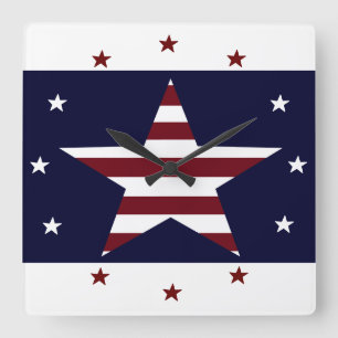 STARS AND STRIPES PATRIOTIC WALLCLOCK