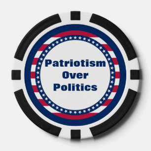 Stars and Stripes Patriotism Over Politics Poker Chips