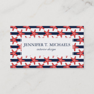Stars And Stripes Pattern Business Card