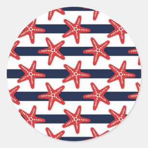 Stars And Stripes Pattern Classic Round Sticker