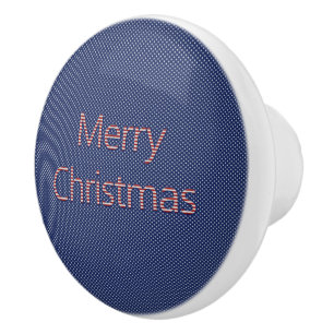 Stars and Stripes Pattern Merry Christmas Ceramic Knob