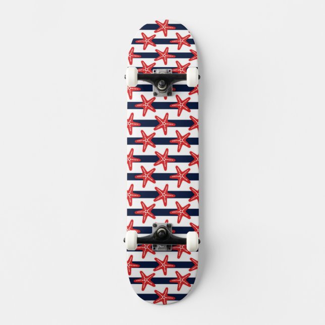 Stars And Stripes Pattern Skateboard (Front)