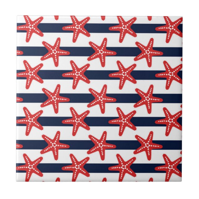Stars And Stripes Pattern Tile (Front)