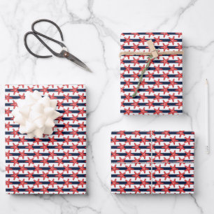Stars And Stripes Pattern Wrapping Paper Sheet