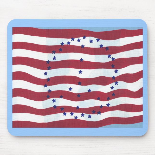 Stars and Stripes Peace Sign Flag Mousepads (Front)