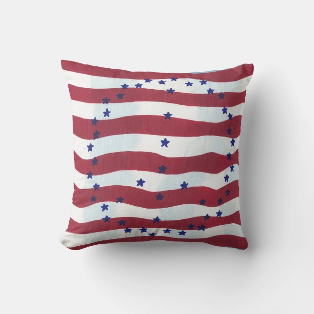 Stars and Stripes Peace Sign Flag Pillows (Front)