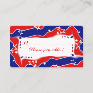 Stars and Stripes Personalised TABLE SEATING Place Card