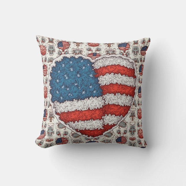 Stars and Stripes Pillow Cushion (Front)