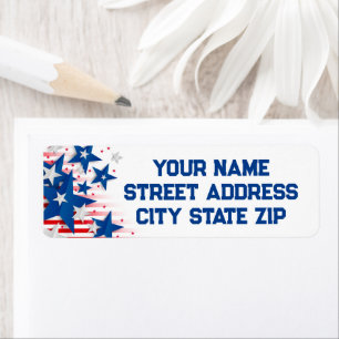 Stars and Stripes Return Address Label