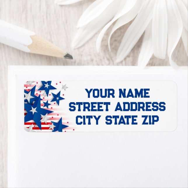 Stars and Stripes Return Address Label (Insitu)