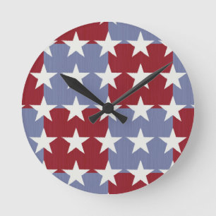 Stars and Stripes Round Clock