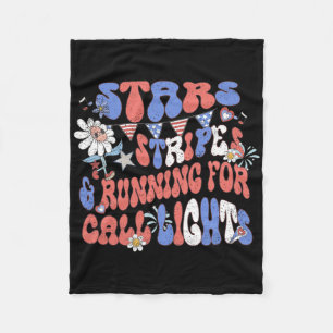 Stars And Stripes Running For Call Lights 4th Of J Fleece Blanket