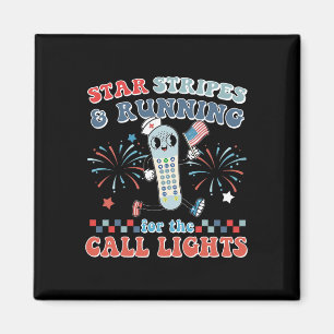 Stars And Stripes Running For Call Lights 4th Of J Magnet