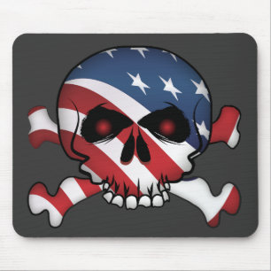 Stars and Stripes Skull Mouse Pad