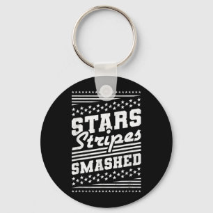 Stars and Stripes Smashed Independence Day Key Ring