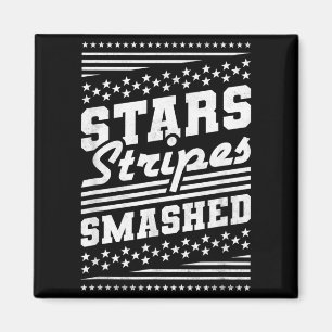 Stars and Stripes Smashed Independence Day Magnet