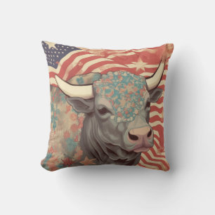 Stars and Stripes Steer Cushion