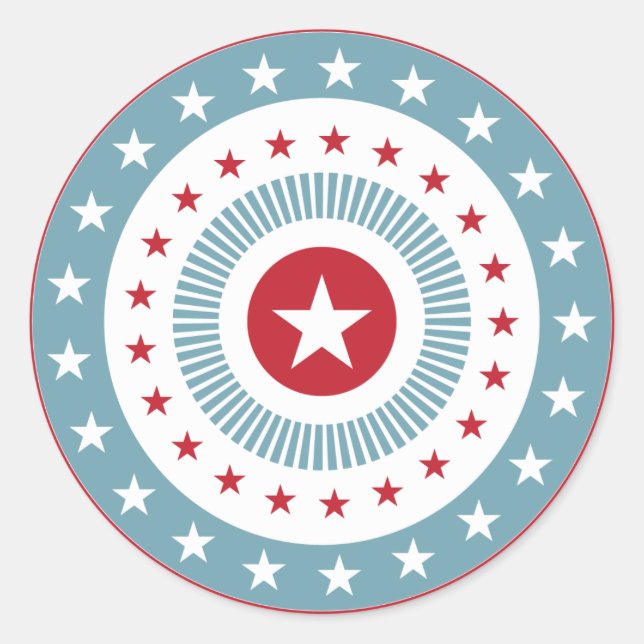 Stars and Stripes Swirl 4th of July Stickers (Front)