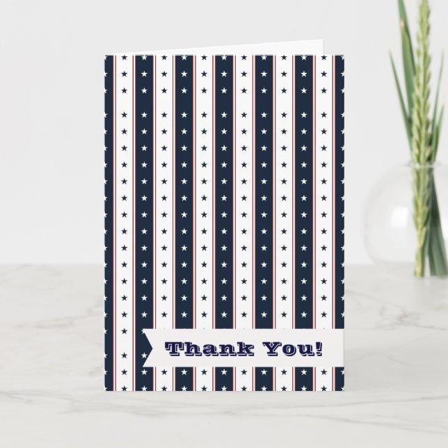 Stars and Stripes Thank You Card (Front)
