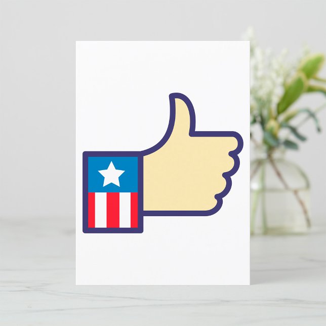 Stars And Stripes Thumbs Up American Invitation (Creator Uploaded)