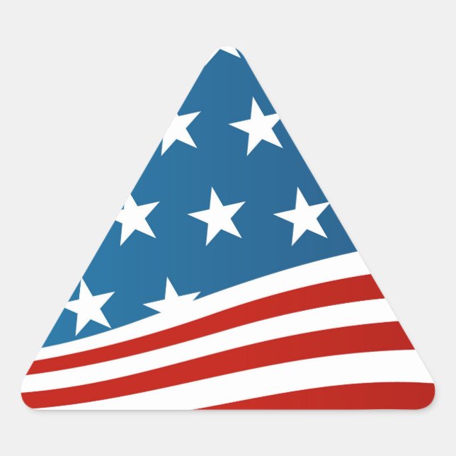 Stars and Stripes Triangle Sticker (Front)