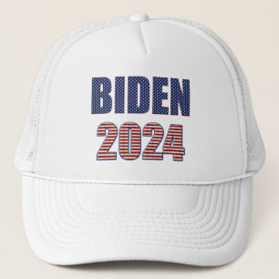 Stars and Stripes Typography Biden 2024 Trucker Hat