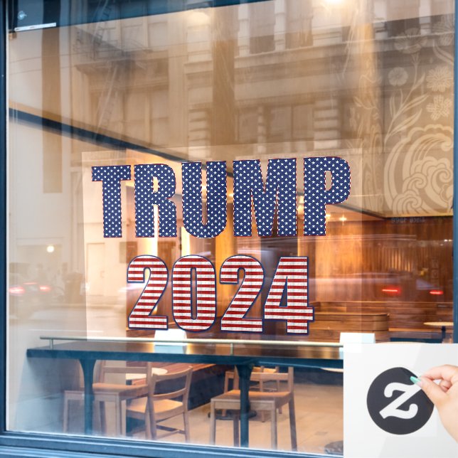 Stars and Stripes Typography Trump 2024 (Cafe Window)