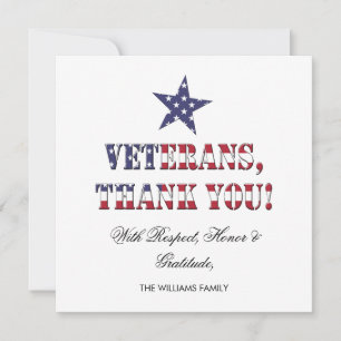 Stars and Stripes Typography Veterans Thank You