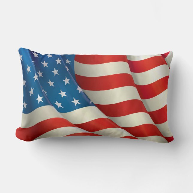 Stars and Stripes U.S. Flag Lumbar Cushion (Front)