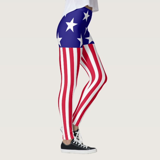 Stars and Stripes USA Decor on Leggings (Right)