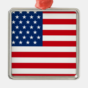 Stars and Stripes USA Metal Ornament