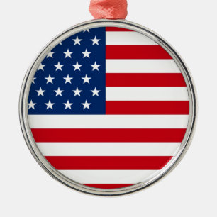 Stars and Stripes USA Metal Tree Decoration