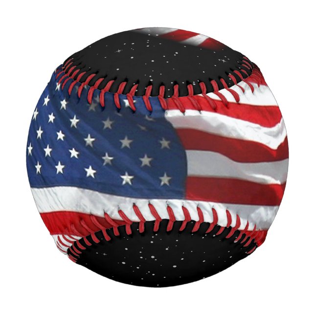 Stars and Stripes USA Patriotic American Flag Baseball (Front)