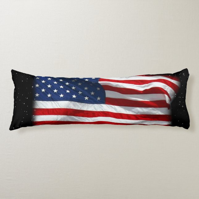 Stars and Stripes USA Patriotic American Flag Body Cushion (Front)