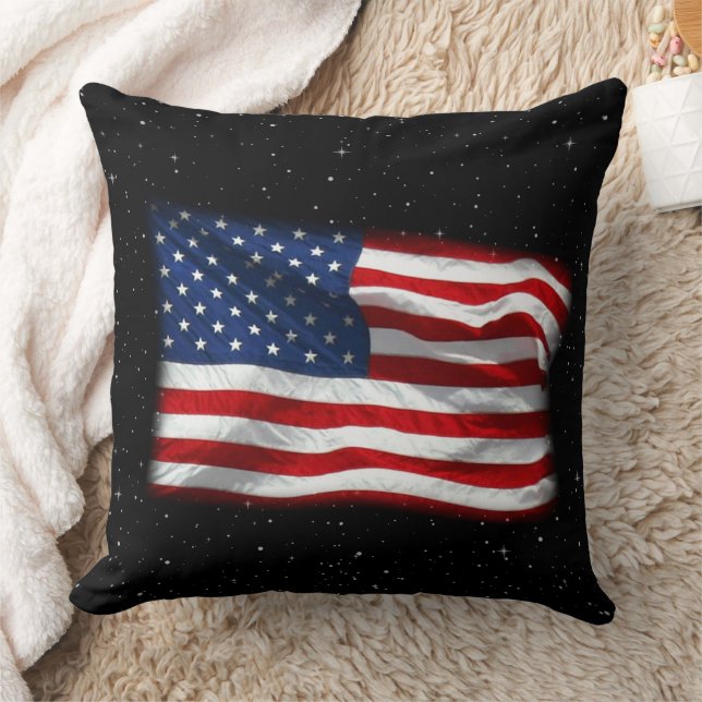 Stars and Stripes USA Patriotic American Flag Cushion (Blanket)