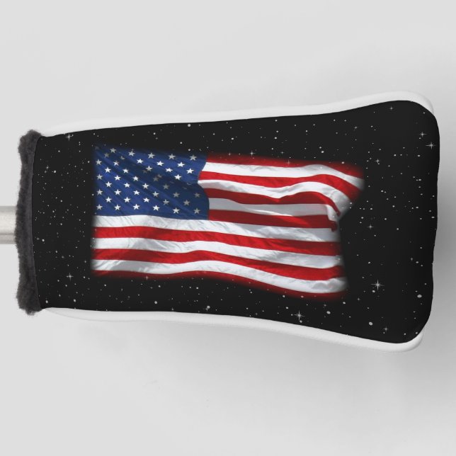 Stars and Stripes USA Patriotic American Flag Golf Head Cover (Front)