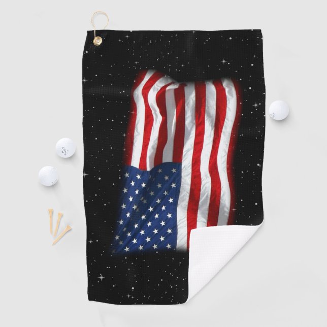 Stars and Stripes USA Patriotic American Flag Golf Towel (InSitu)