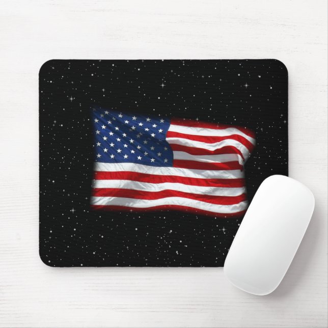 Stars and Stripes USA Patriotic American Flag Mouse Pad (With Mouse)