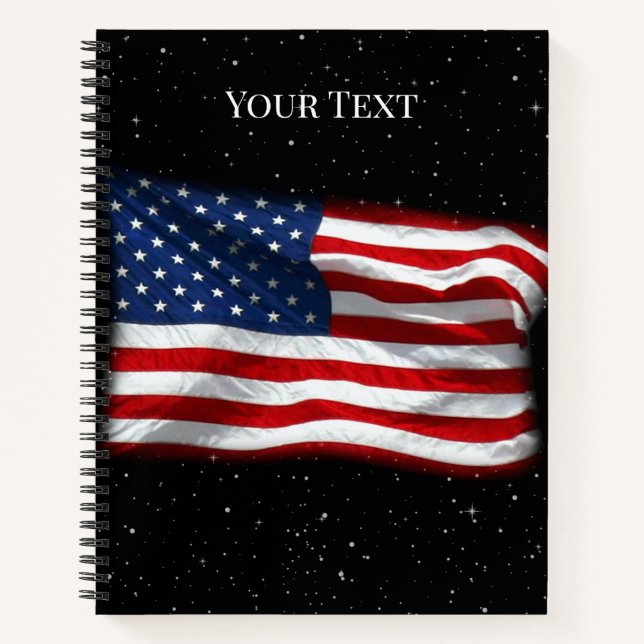 Stars and Stripes USA Patriotic American Flag Notebook (Front)