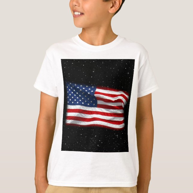 Stars and Stripes USA Patriotic American Flag T-Shirt (Front)