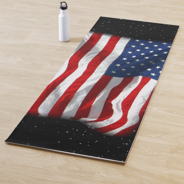 Stars and Stripes USA Patriotic American Flag Yoga Mat (In Situ)
