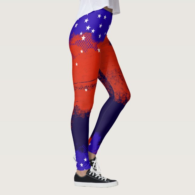 stars and stripes, USA patriotic Leggings (Right)