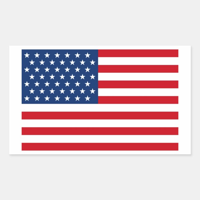 Stars and Stripes USA Rectangular Sticker (Front)