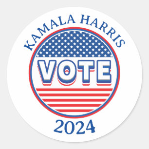 Stars and Stripes Vote USA - Election Classic Round Sticker