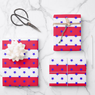 Stars and Stripes Wrapping Paper Sheet