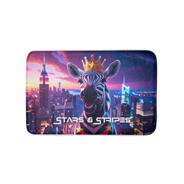 Stars And Stripes Zebra Zanzibar Bath Mat (Front)