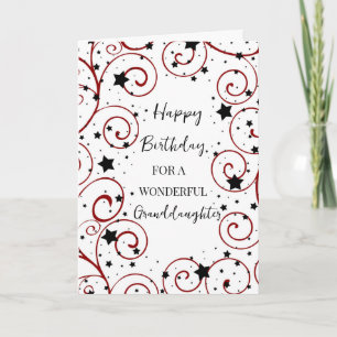 Stars and Swirls Granddaughter Birthday Card