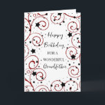 Stars and Swirls Grandfather Birthday Card<br><div class="desc">Birthday card for grandfather with a fun stars and swirls design in black and red and thoughtful verse.</div>