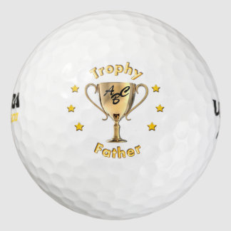 Stars and Trophy Cup for a Trophy 'Father'. Golf Balls